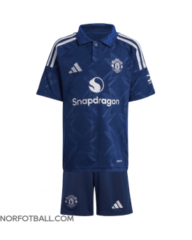 Billige Fotballdrakt Manchester United Replika Bortedraktsett Barn 2024-25 Kortermet (med bukser)